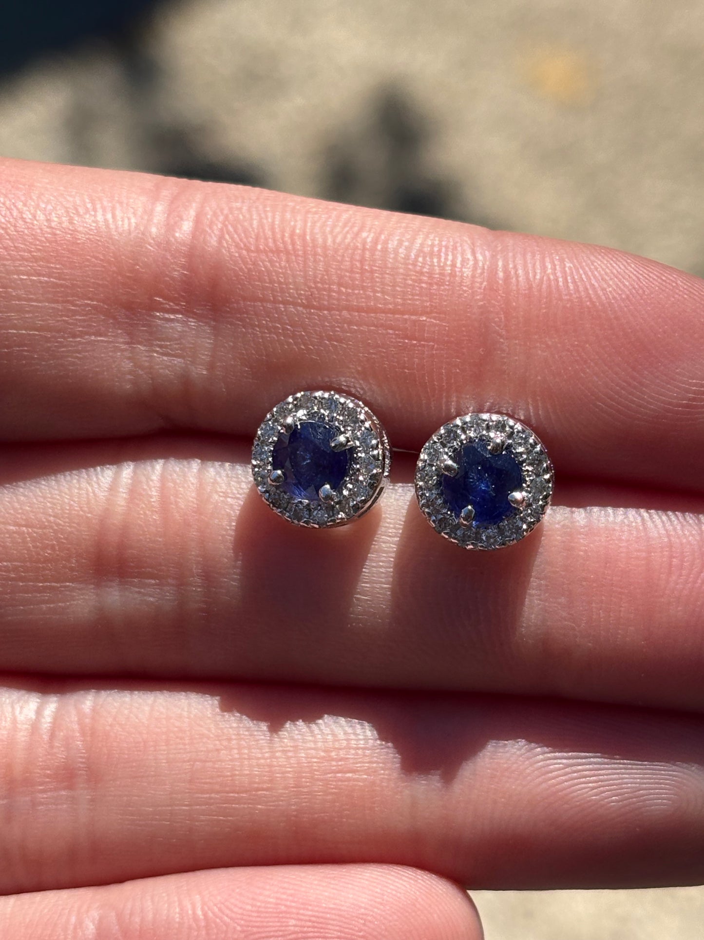 Aretes Zafiro con Halo