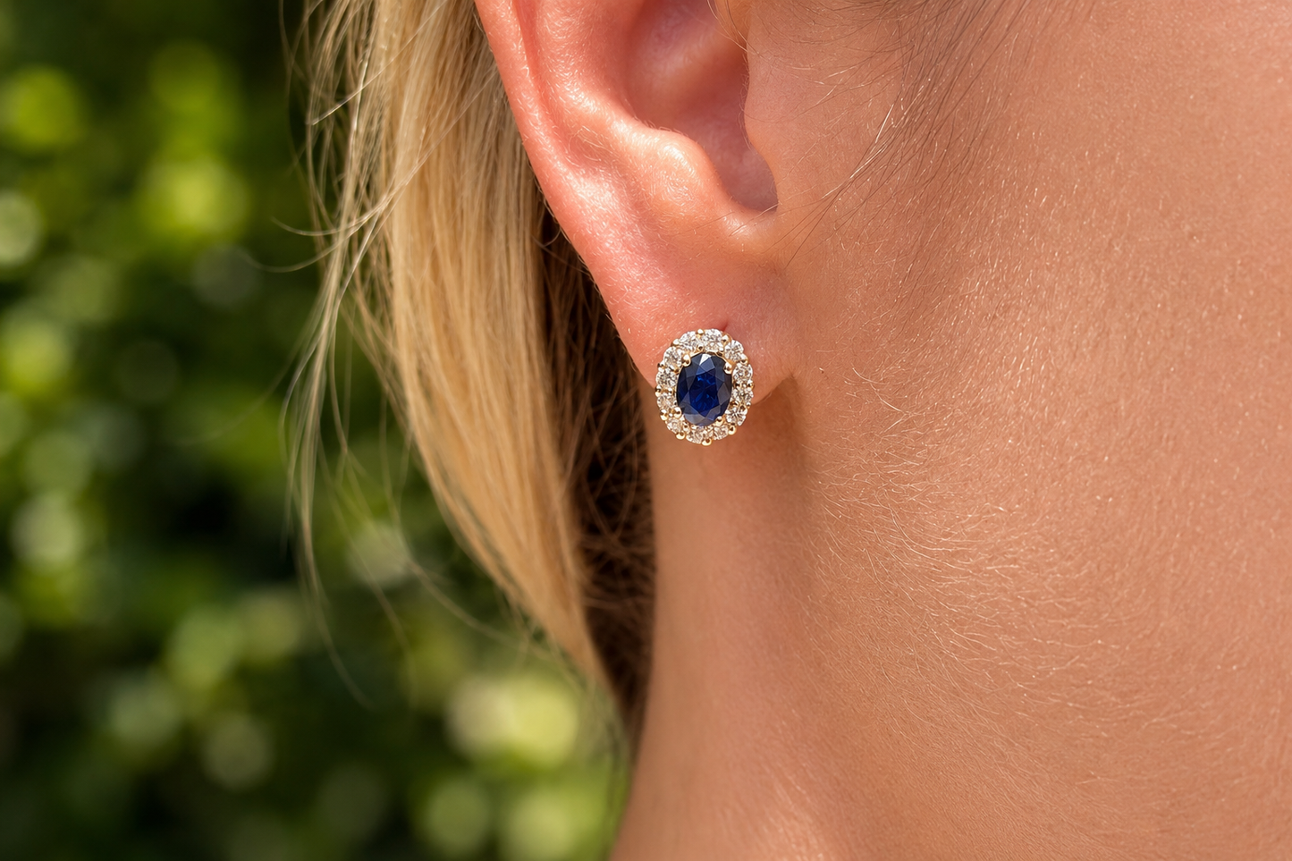 Aretes roseta de zafiro – joyería fina en oro de 14K | Emiliana