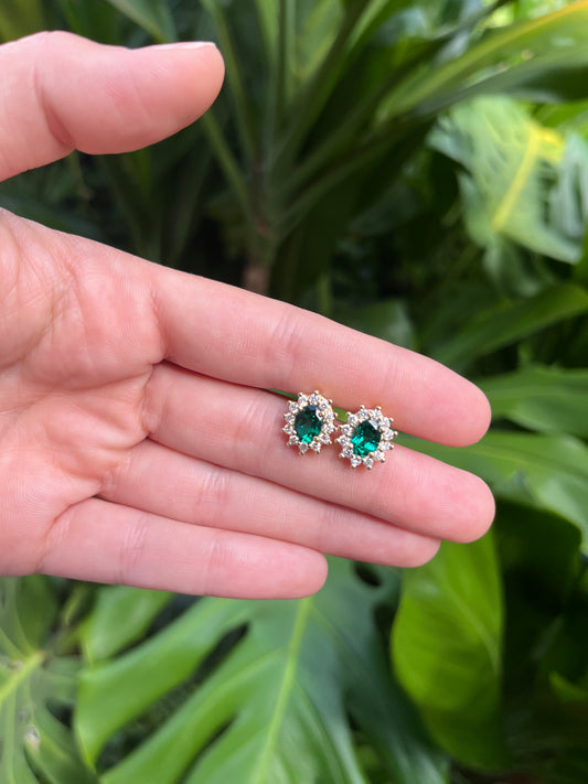 Aretes Roseta Esmerlada