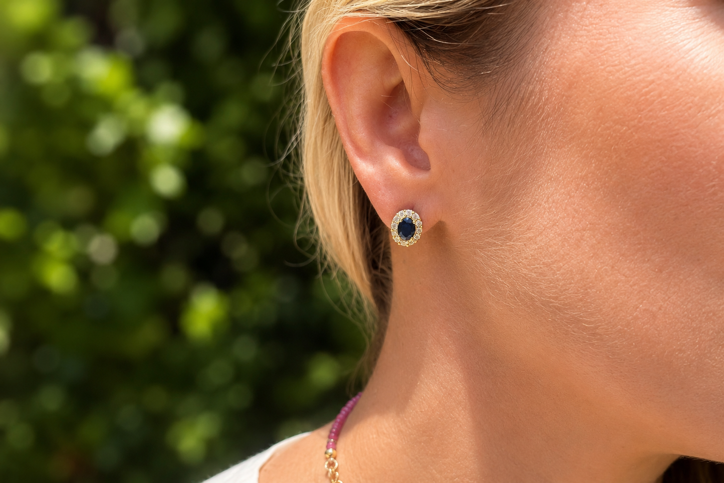 Aretes Diana en Zafiro (pequeños)