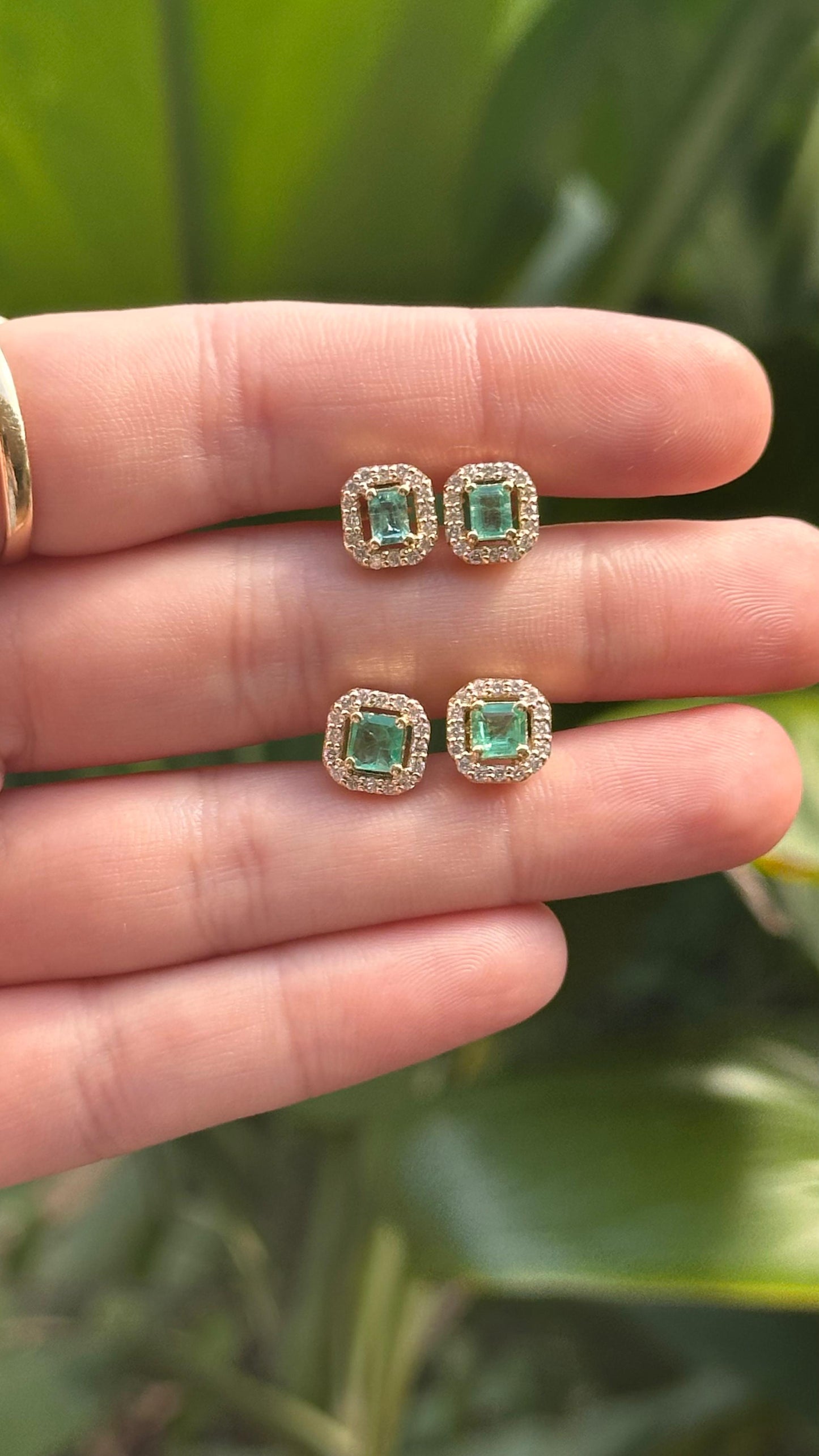 Aretes Esmeralda Halo