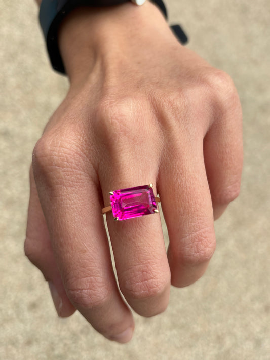Anillo Topacio Hot Pink