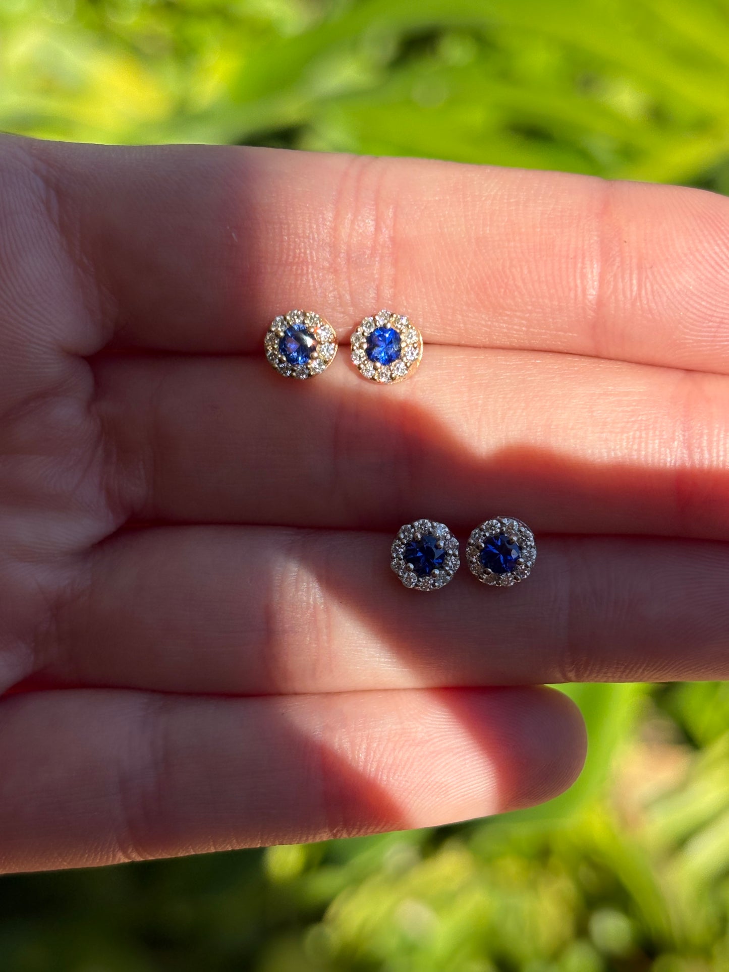 Aretes Zafiro Mini Halo