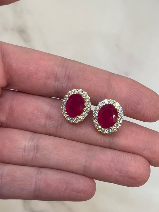 Aretes Roseta Rubi Grande