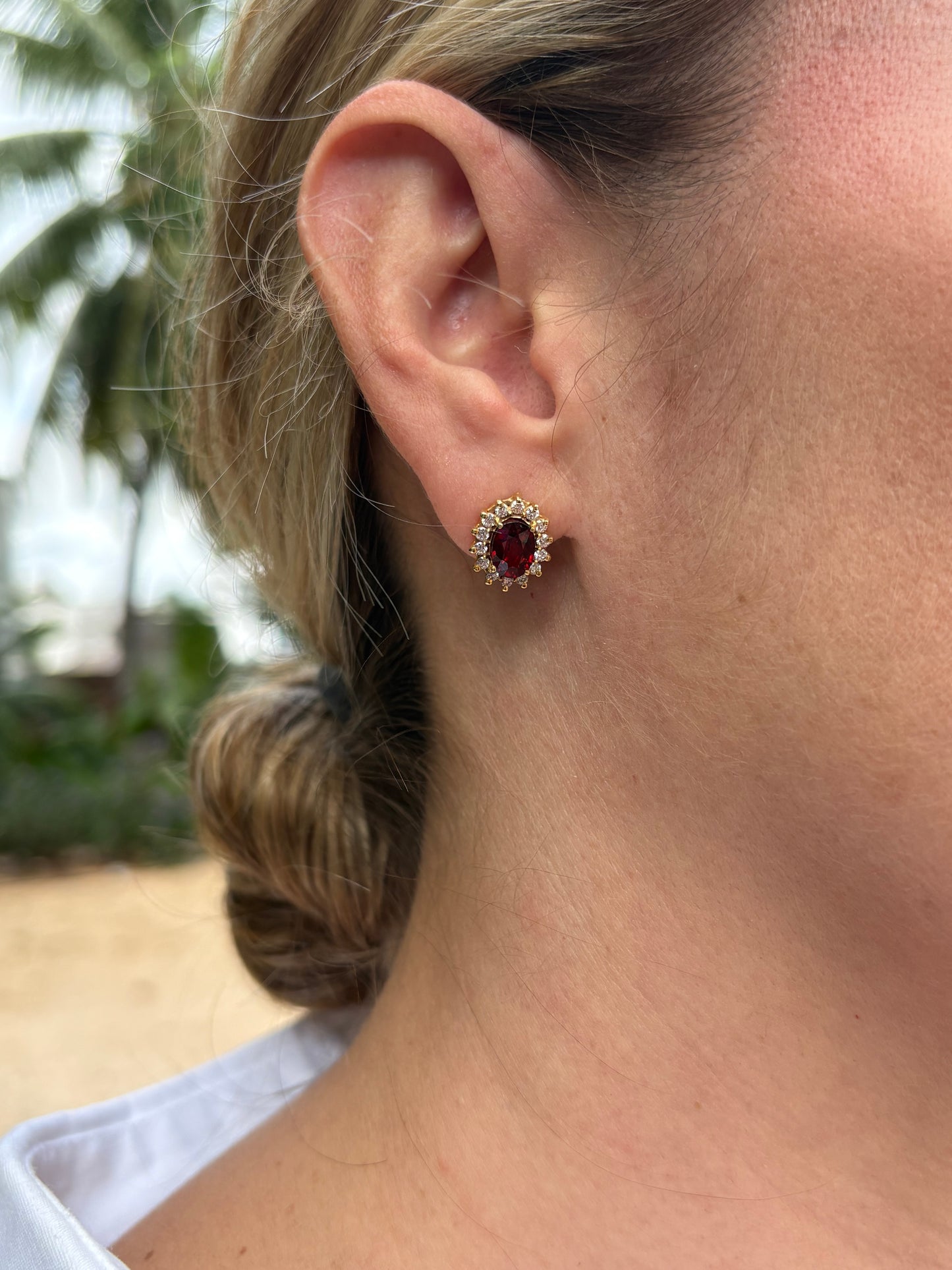 Aretes Roseta Granate