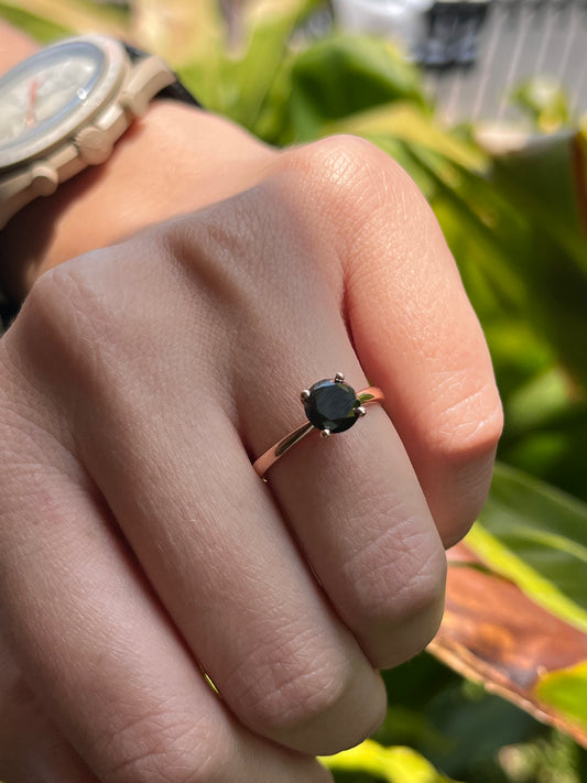 Solitario Diamamante Negro