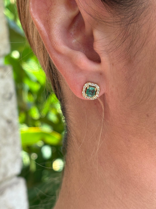 Aretes Esmeralda Halo