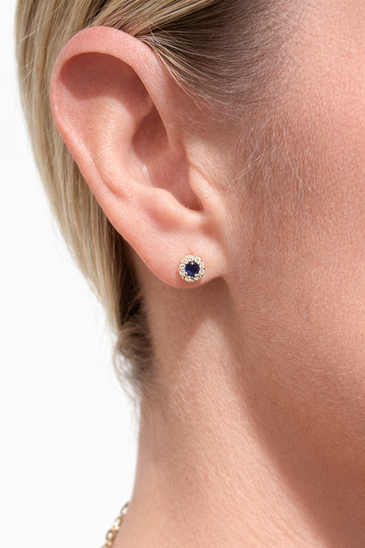 Aretes Zafiro Mini Halo