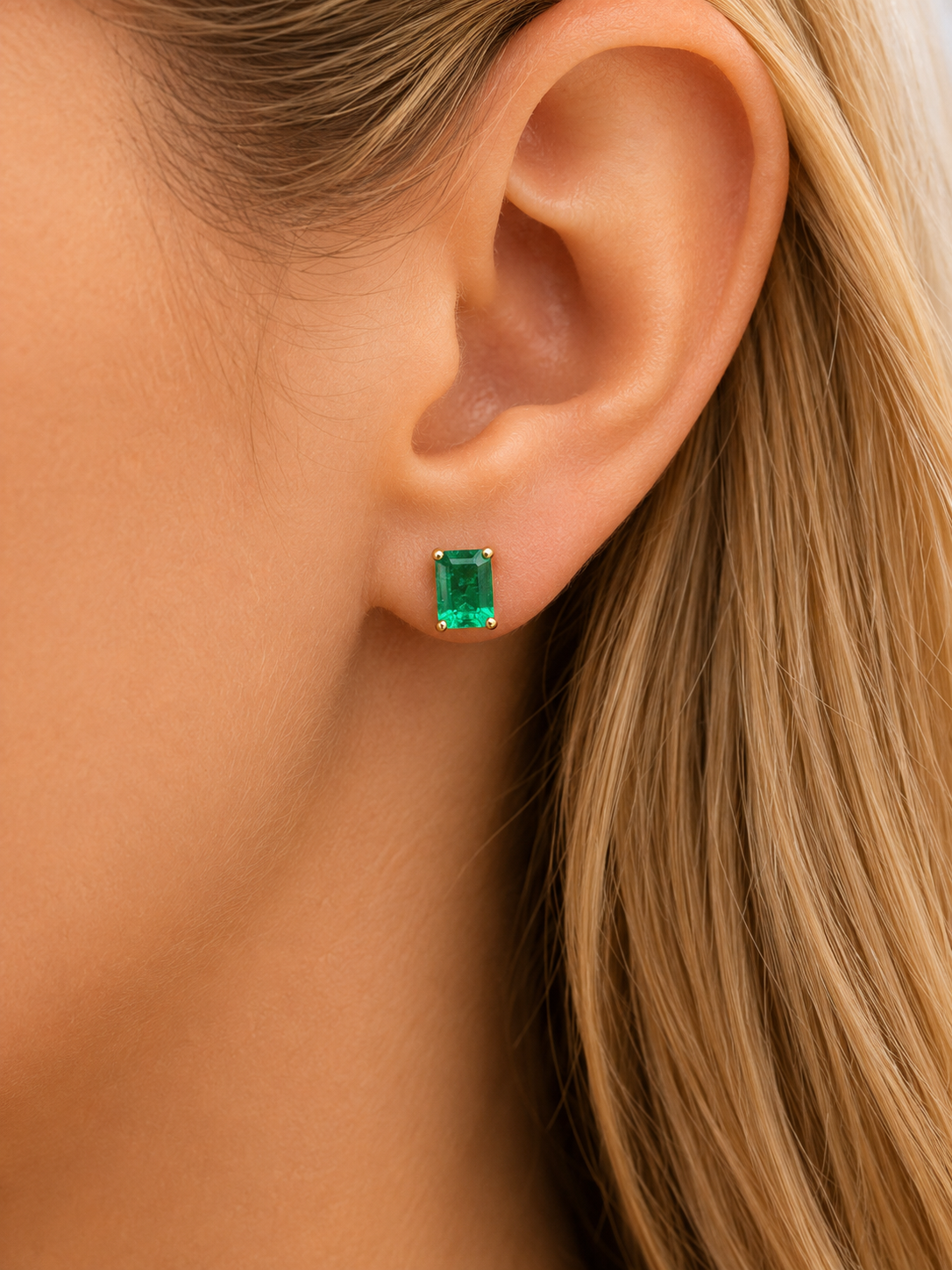 Aretes Esmeralda con Halo Desarmables