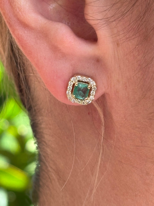 Aretes Esmeralda Halo