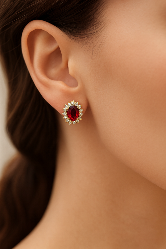 Aretes Roseta Granate