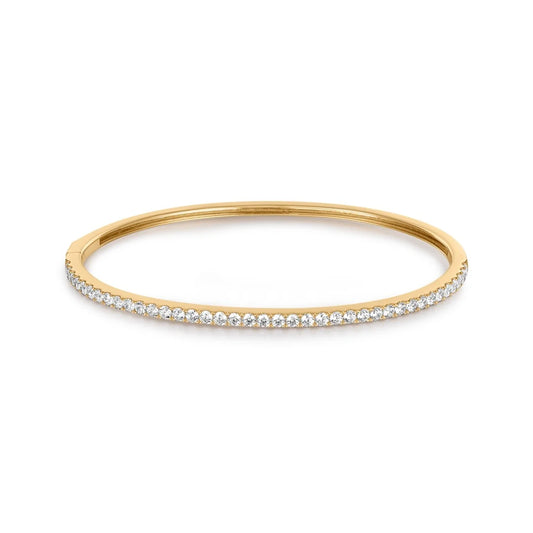 Pulsera bangle con pavé de 1.3 ct en diamantes en oro de 14K
