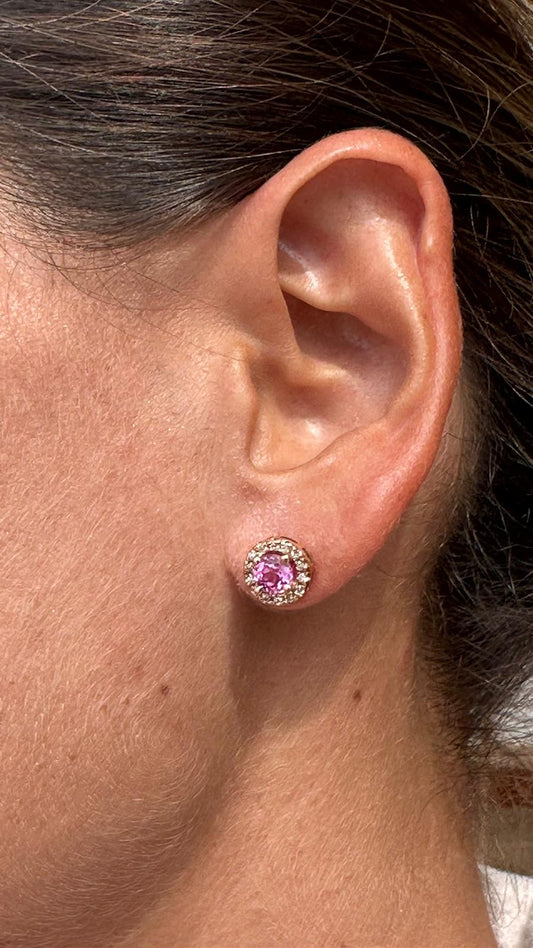 Aretes Zafiro Rosa