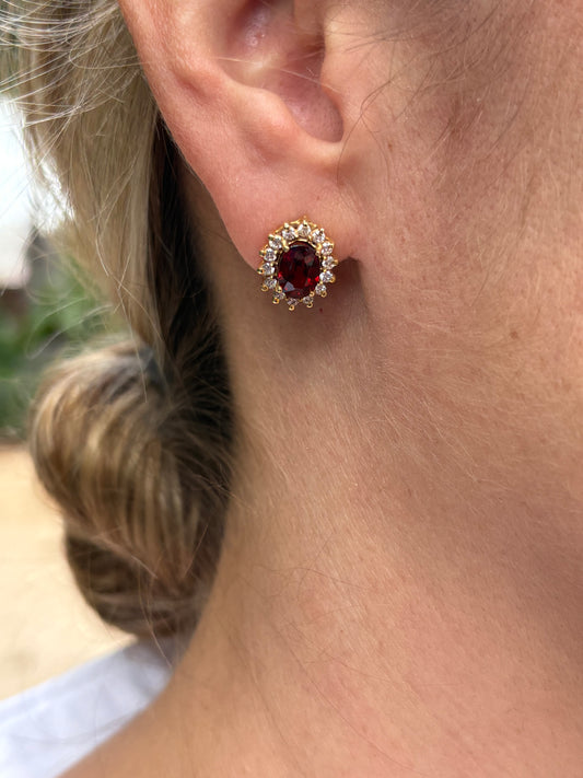 Aretes Roseta Granate