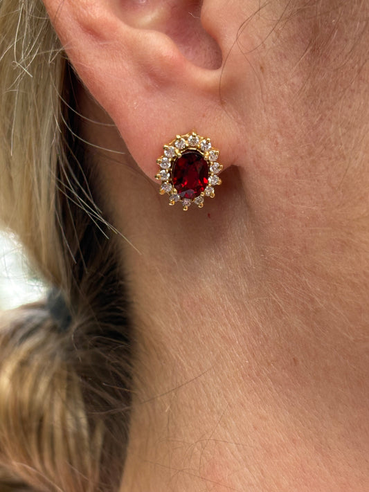 Aretes Roseta Granate