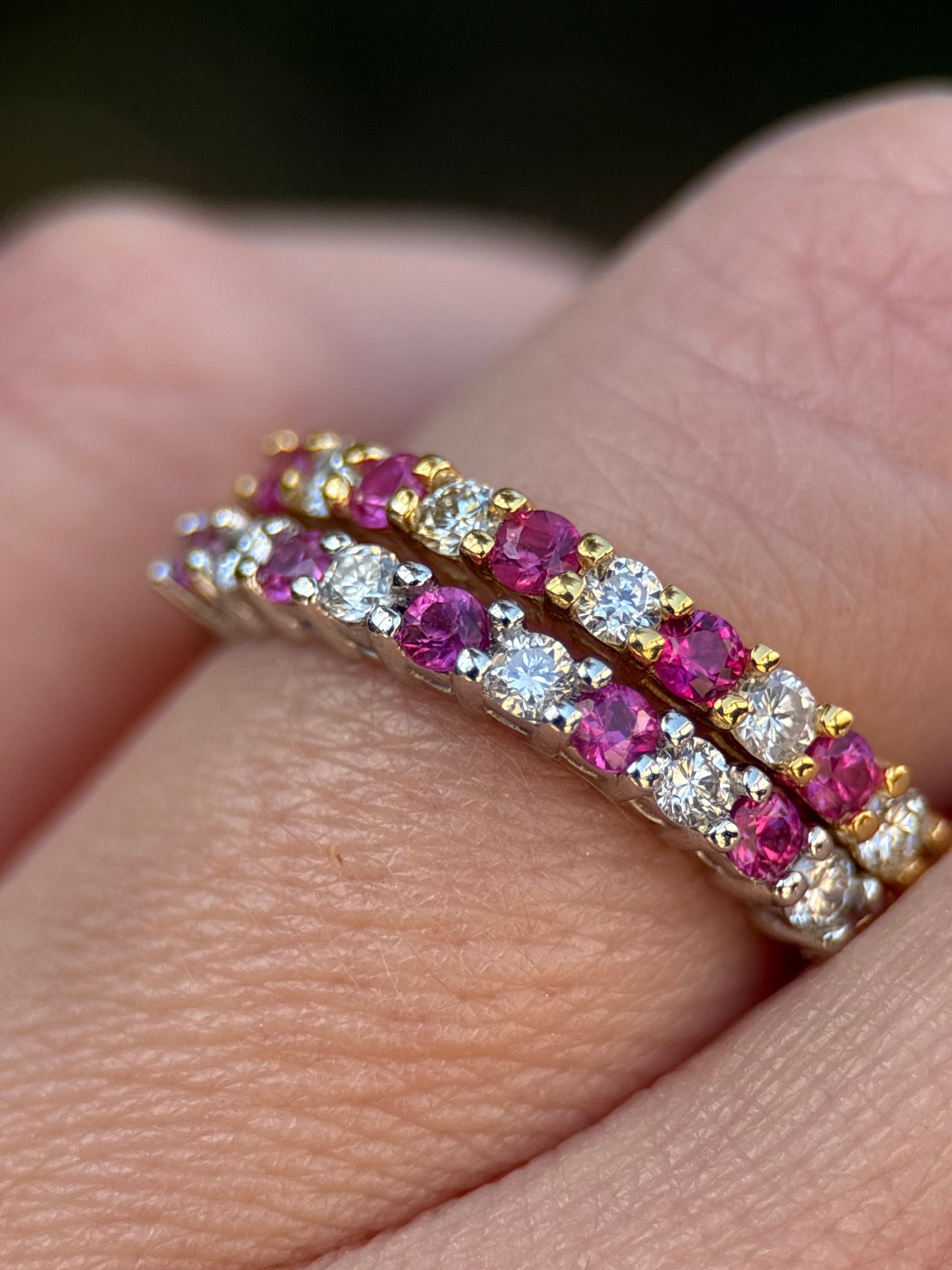 Churumbela Combinada Rubíes y Diamantes 2 mm