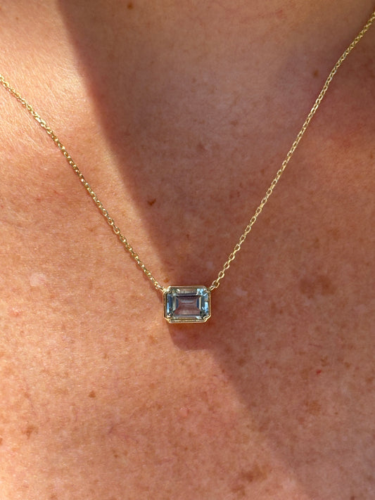 Collar Aqua de aguamarinas – joyería fina en oro de 14K | Emiliana