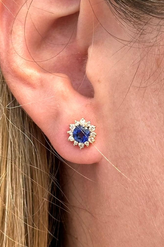 Aretes Flor Zafiro