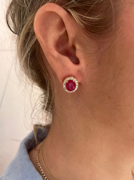 Aretes Roseta Rubi Grande