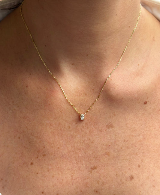 Collar diamante oval .20