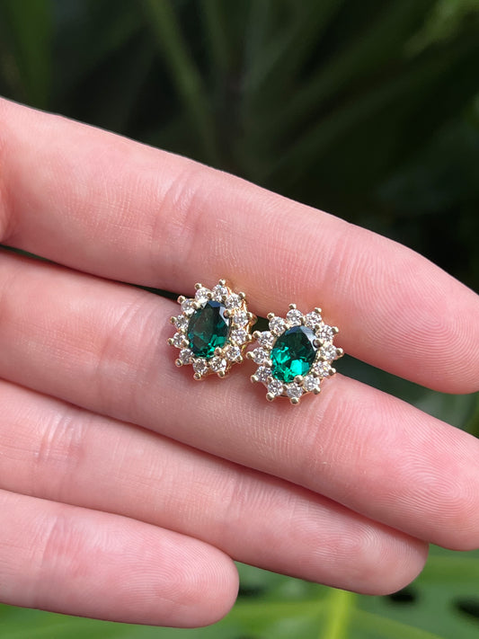 Aretes Roseta Esmerlada