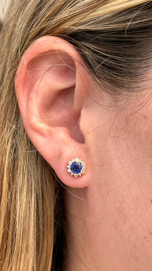 Aretes Flor Zafiro