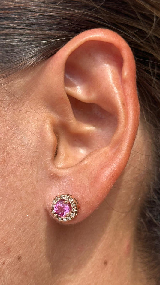 Aretes Zafiro Rosa