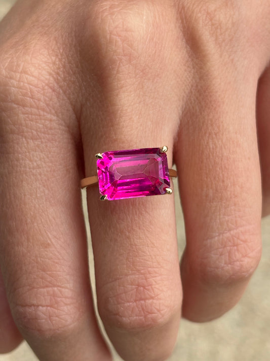 Anillo Topacio Hot Pink