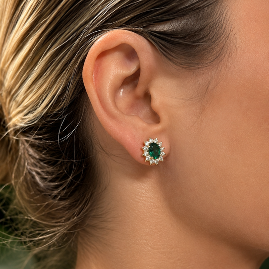 Aretes Roseta Esmerlada