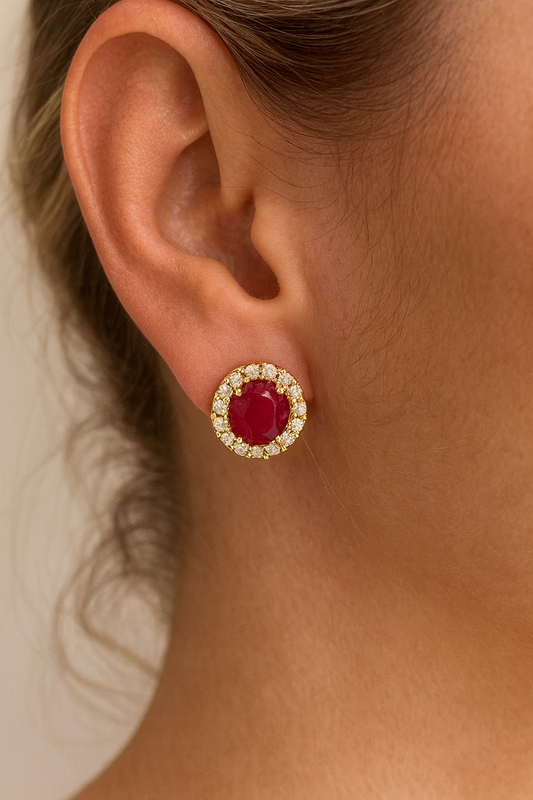 Aretes Roseta Rubi Grande