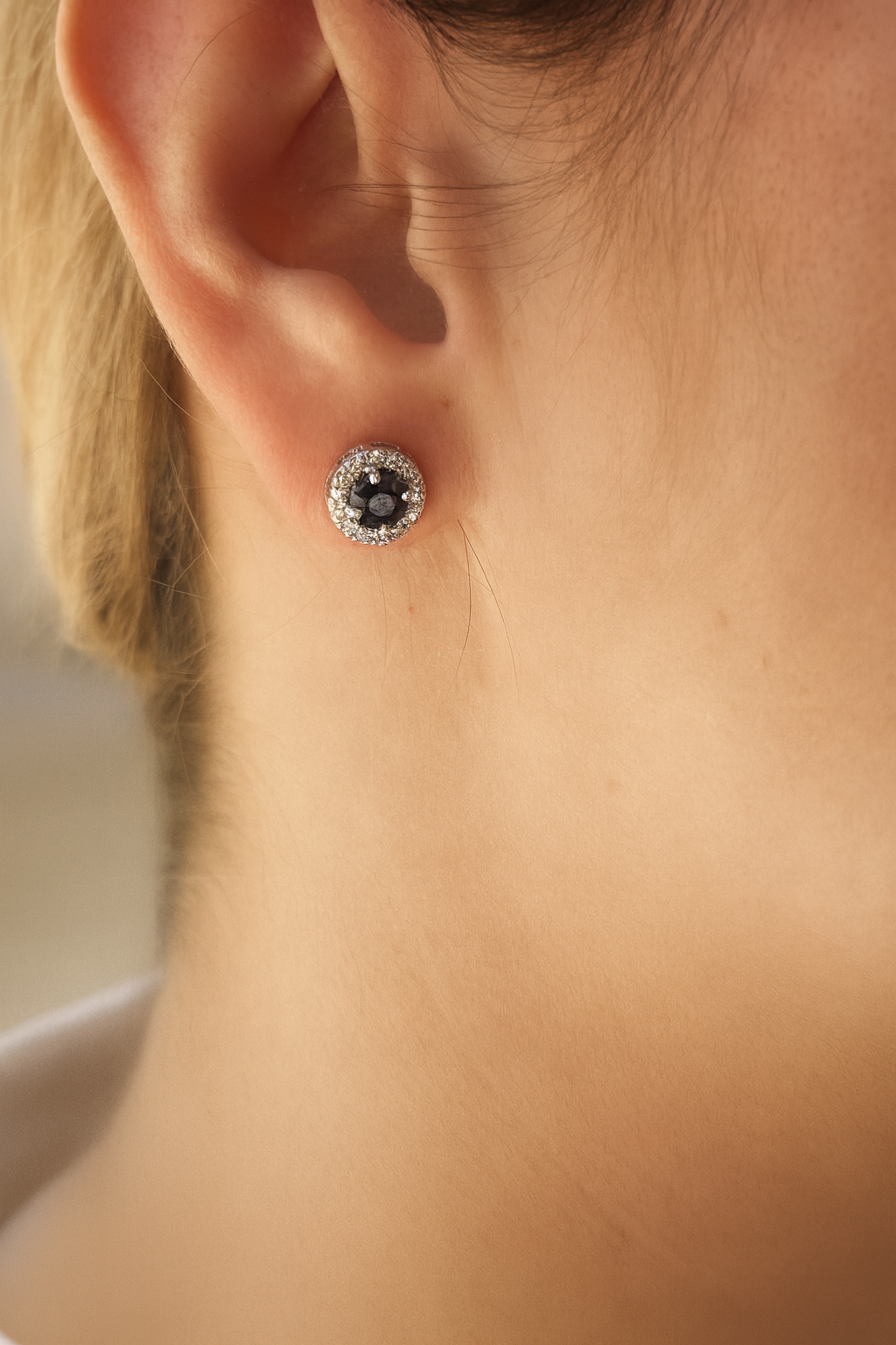 Aretes Zafiro con Halo