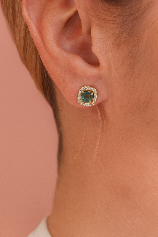 Aretes Esmeralda Halo