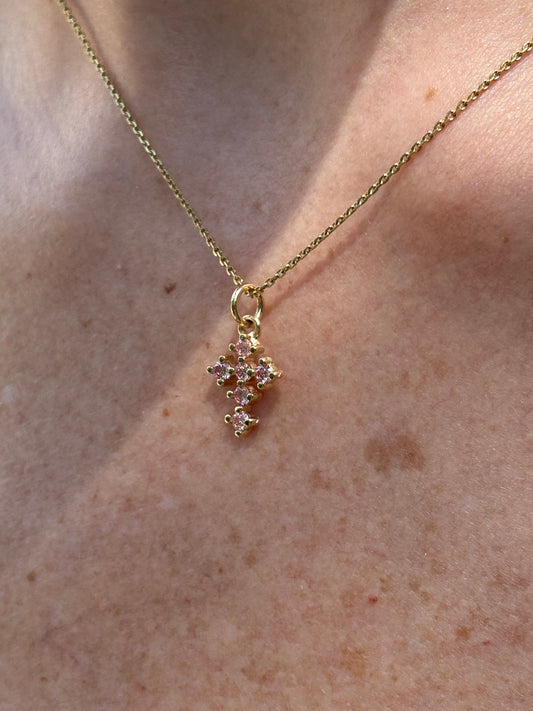 Cruz de Diamantes Rosa