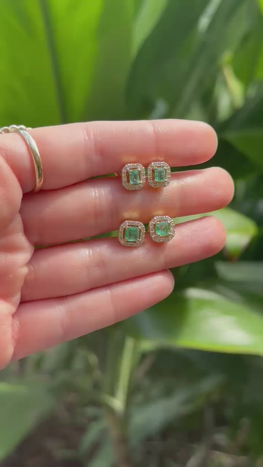 Aretes Esmeralda Halo