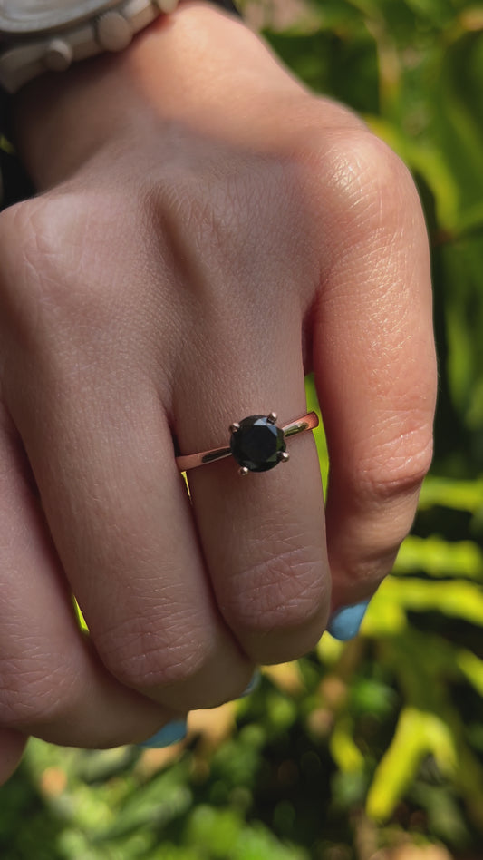 Solitario Diamamante Negro