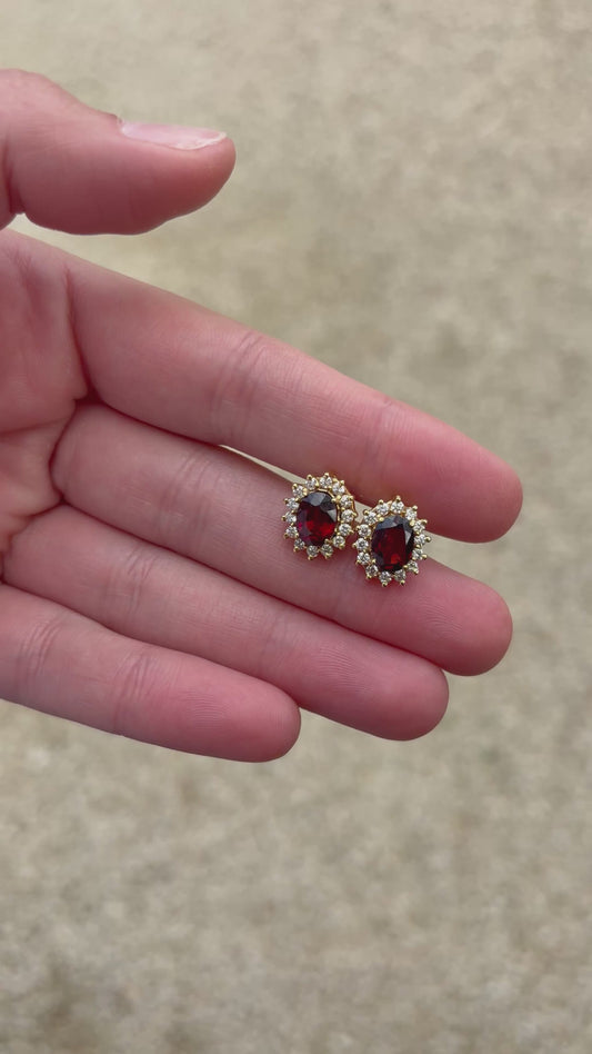 Aretes Roseta Granate