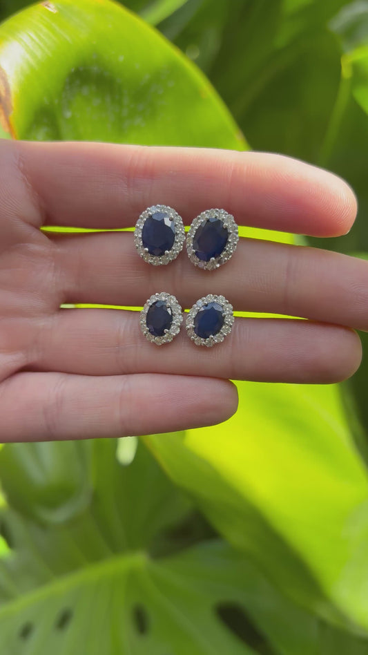 Aretes Roseta Zafiro Grande