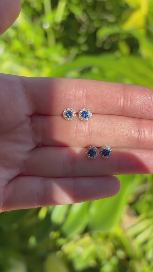 Aretes Zafiro Mini Halo